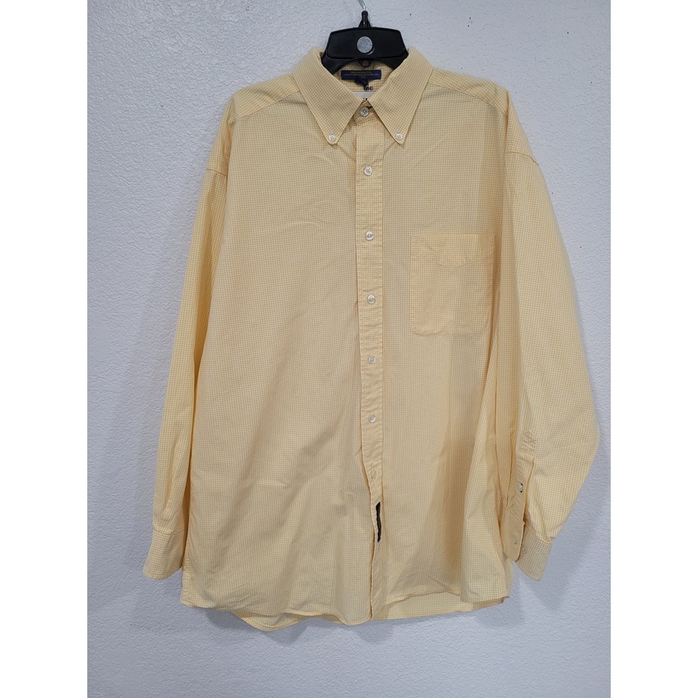 Tommy Hilfiger Mens Yellow Gingham Cotton Button Down Shirt 16 32-33 CA30118 #22